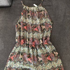 Floral romper with open back
